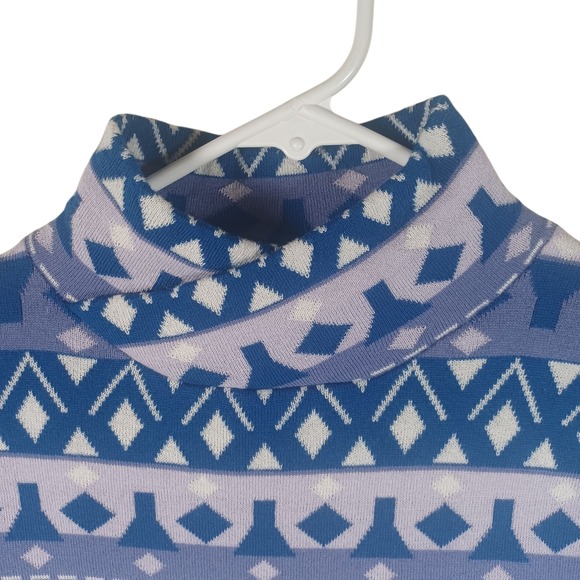 Duluth S'no Sweat Festive Nordic Fair Isle Mockneck Coolmax Sweater Shirt Small - Picture 2 of 6